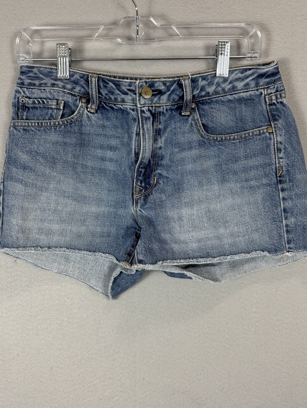 Gap 1969 Slim Cut-Offs Denim Shorts Womens 27 Blue Raw Hem 100% Cotton